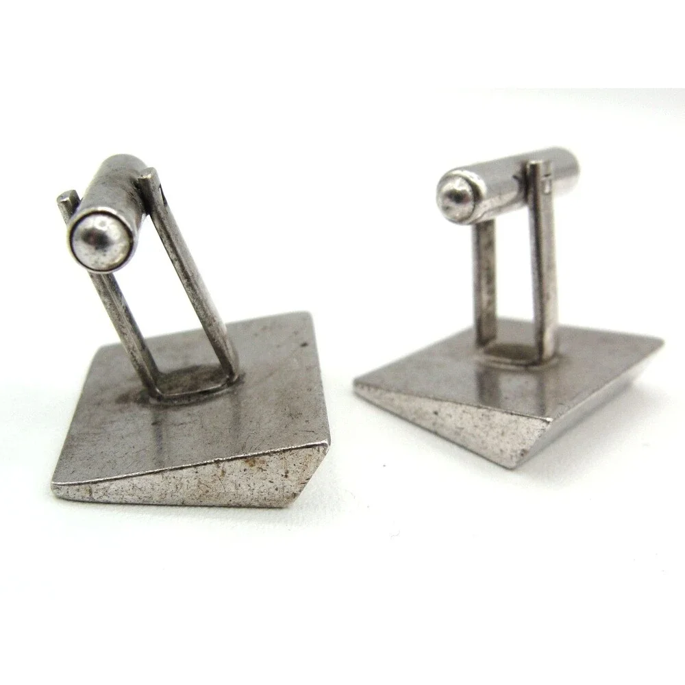 Vintage SIMMONS Signed Sterling Silver Cufflinks Mens Jewelry RF Simmons Co MCM